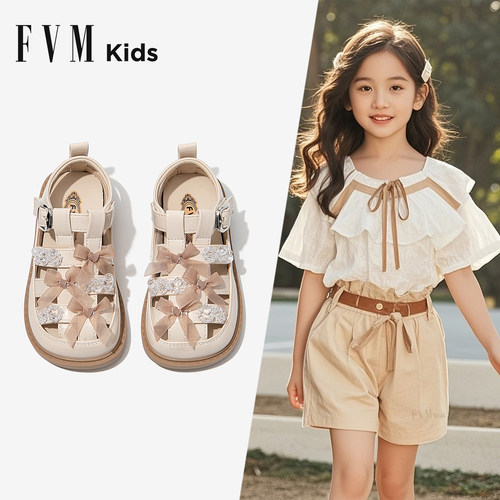 FVM女童鞋子儿童公主皮鞋