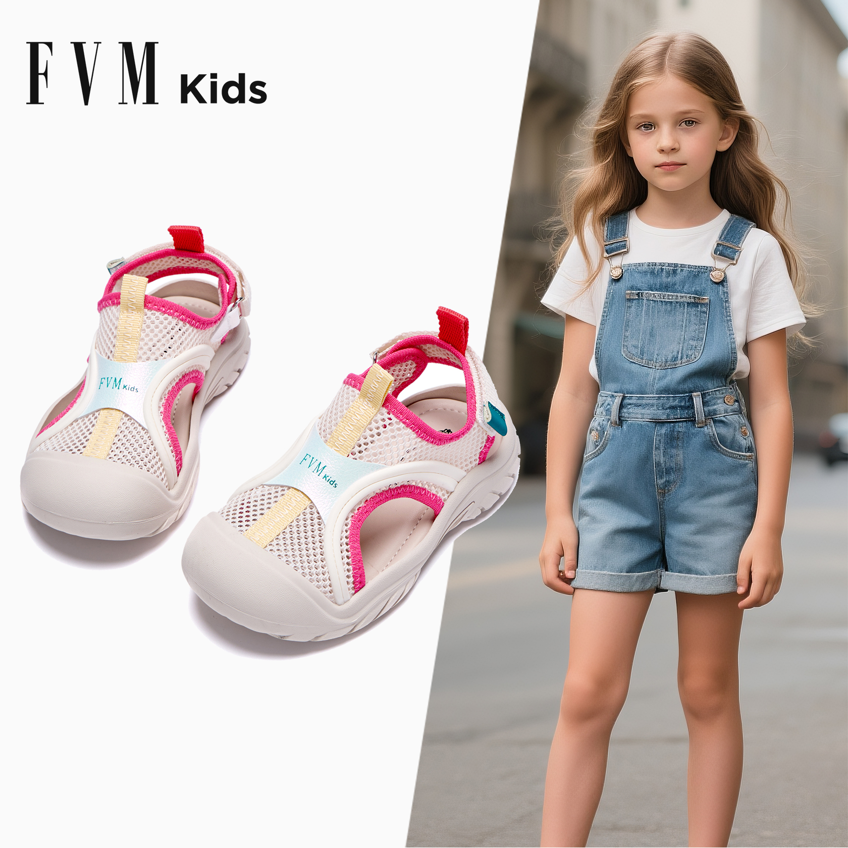 FVM女童鞋子儿童包头运动凉鞋2025新款夏季小女孩高颜值超火薄款