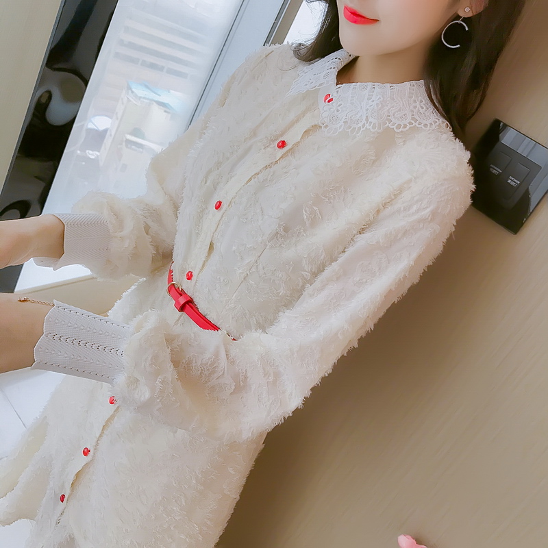 热销20件不包邮秋装女装2019年新款潮秋季长袖初秋蕾丝连衣裙子仙女超仙森系流行