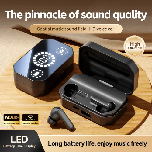 新款翻盖镜面数显入耳式无线蓝牙耳机m154入耳式TWS长续航高音质