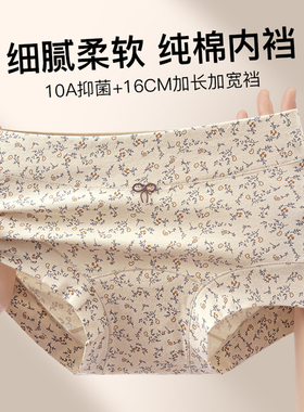 纯棉平角内裤女士全棉抑菌裆包臀透气中高腰女生四角裤头2026新款
