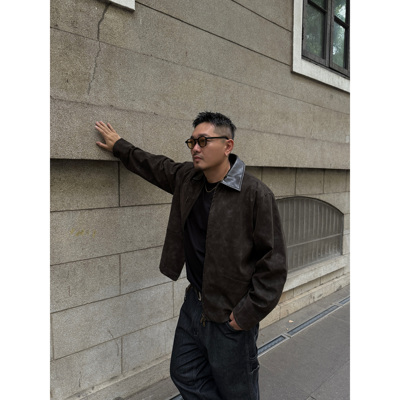 Abramino2026新品秋冬高级感轻奢绵羊毛混纺立领针织开衫宽松-A29
