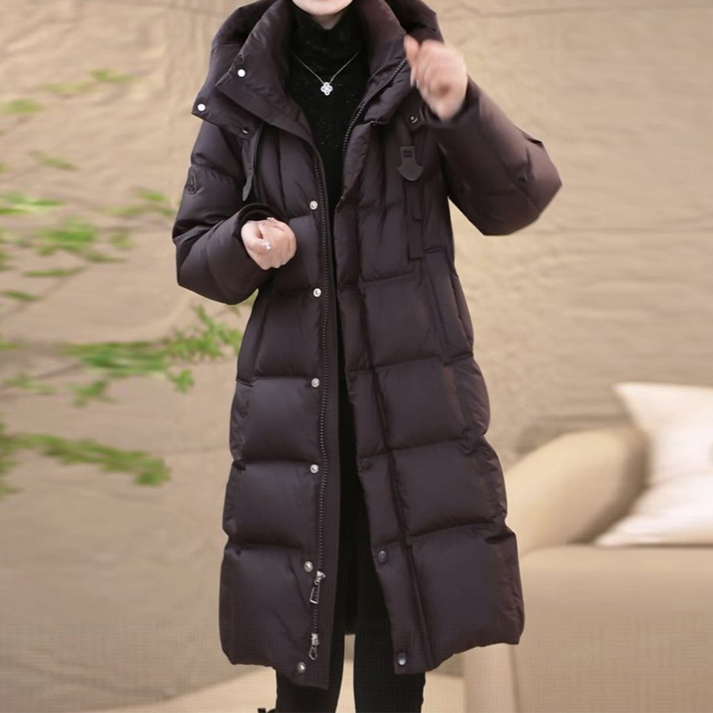 高档时尚简约连帽羽绒服女2025年冬季宽松显瘦遮肉中长款保暖外套,女装/女士精品,短外套,淘宝优惠券,粉丝福利购,淘宝优惠卷