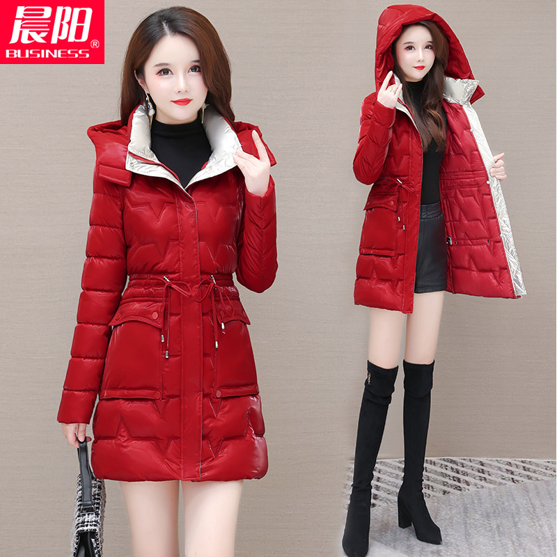 亮面棉衣棉服女2024年新款冬季爆款免洗中长款羽绒棉袄小个子外套