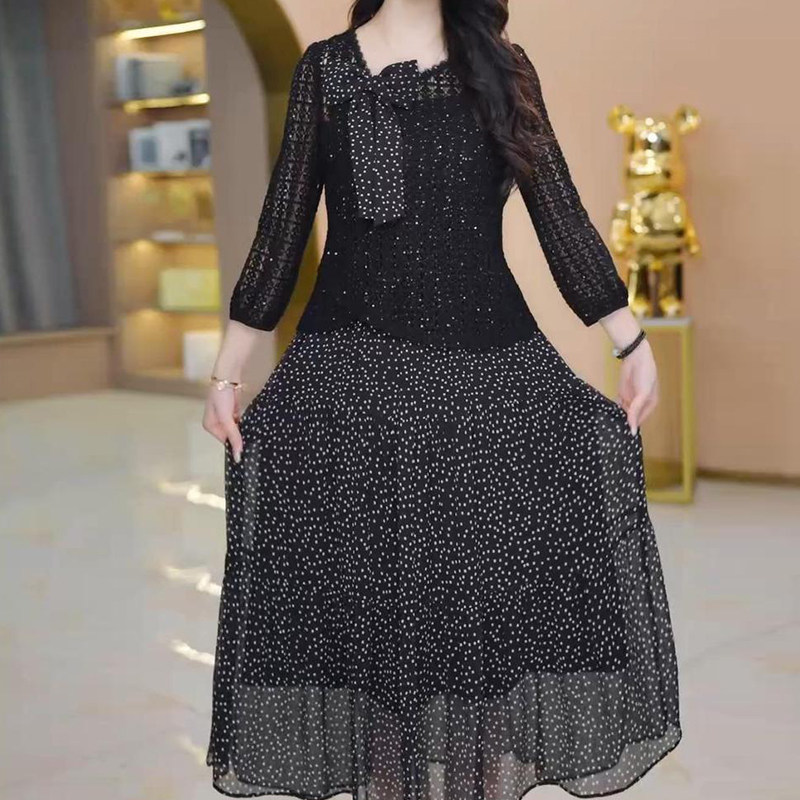 连衣裙女夏春秋七分袖轻奢高级感巨好看大方得体2025超火爆款通勤