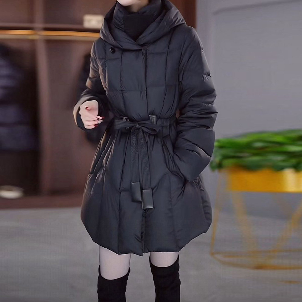 洋气优雅高级感羽绒服女2025冬季修身显瘦减龄遮肚中长款保暖外套