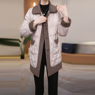 显瘦减龄中长款 修身 保暖外套 新款 高级气质双面穿羽绒服女2025冬季