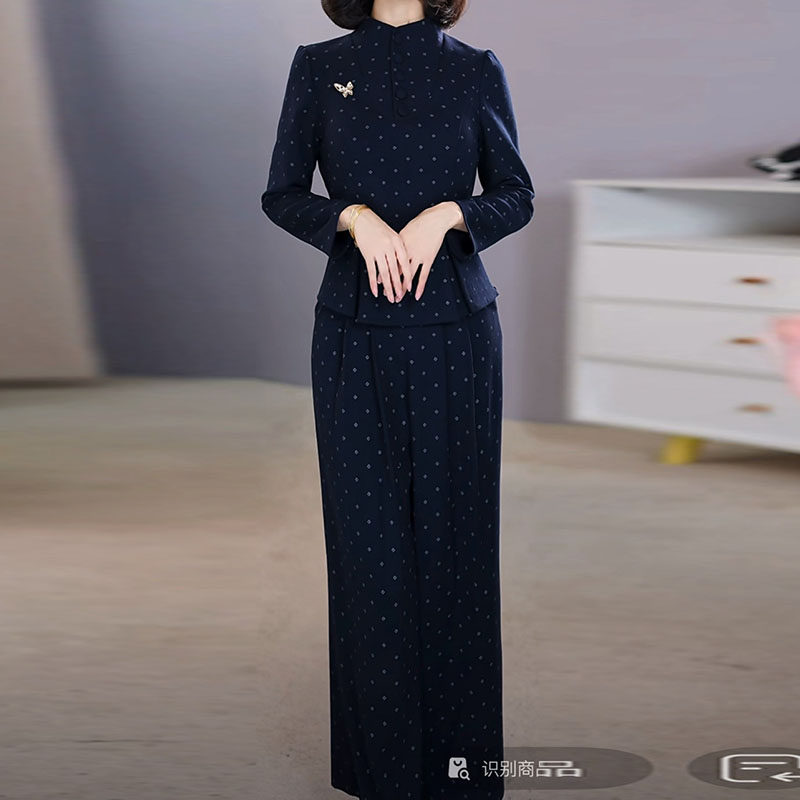 磨毛软精纺洋气两件套2026秋季新款精致上衣裤子修身显瘦时尚套装