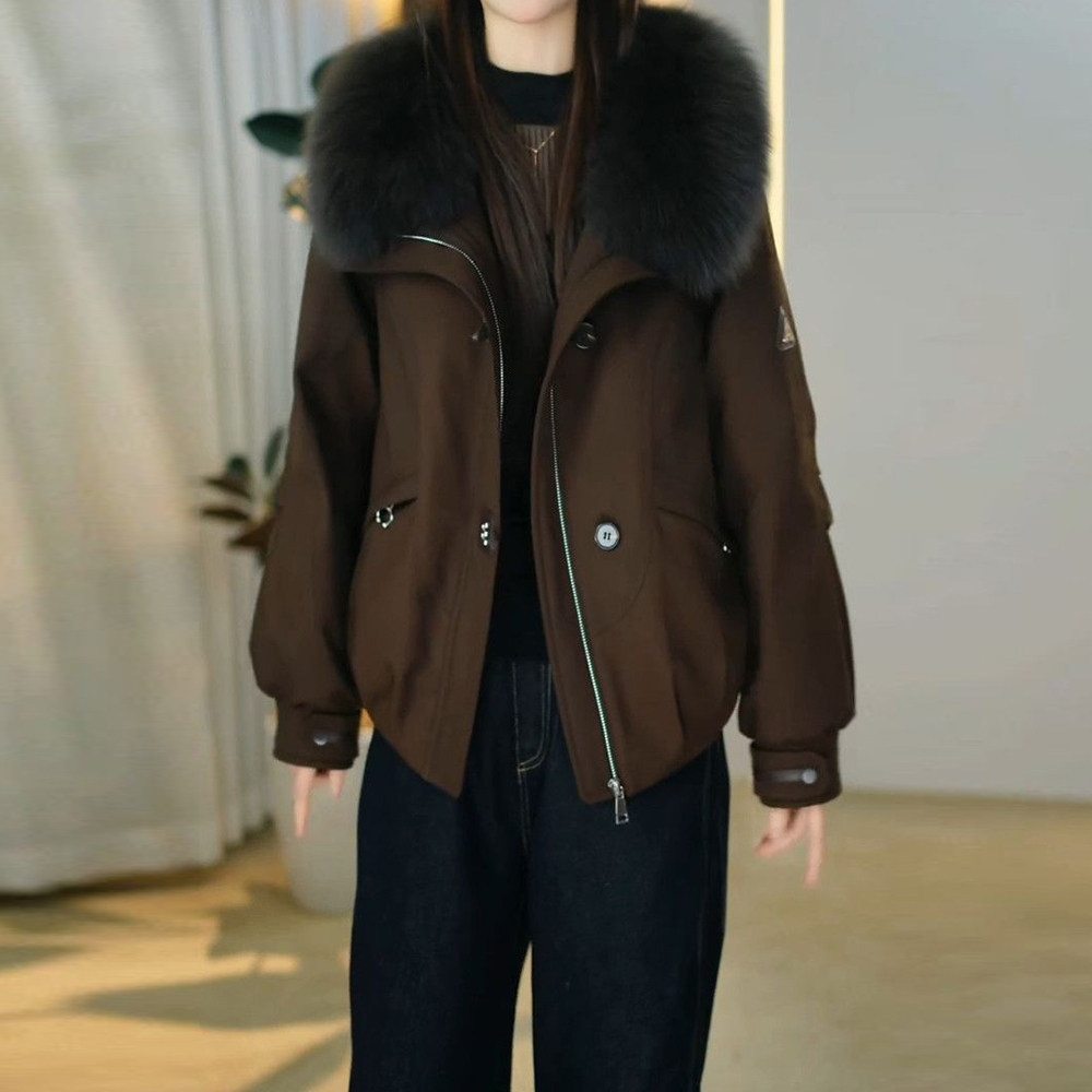 气质短款加厚鹅绒外套女2025冬季新款小个子妈妈高档保暖羽绒服