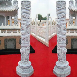 厂家定制精雕龙柱石雕广场大型汉白玉华表文化柱子免费设计