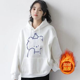 卫衣女2023年新款加绒加厚宽松韩版学生连帽秋冬季上衣外套ins潮