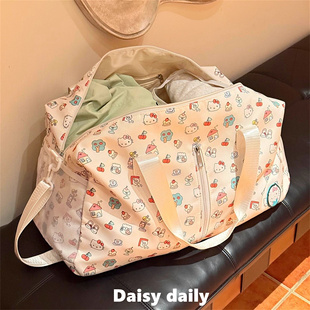 可爱猫咪短途出差可以带上飞机的旅行包可套拉杆箱旅行袋健身包包