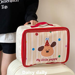 可爱卡通旅行包手提女大容量轻便行李箱附加包拉杆短途便携收纳包