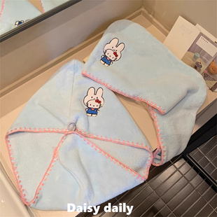 可爱头套猫咪干发帽女超强吸水珊瑚绒套头浴帽家用洗头干发毛巾