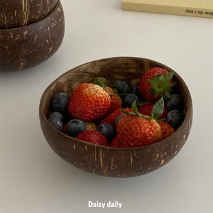 ins纯天然椰子碗带勺大肚碗创意健康早餐酸奶碗燕麦碗甜品碗小众