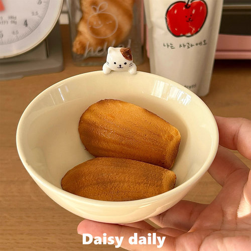 可爱奶黄小猫马克杯陶瓷水杯釉下彩家用日式儿童饭碗生日礼物女生
