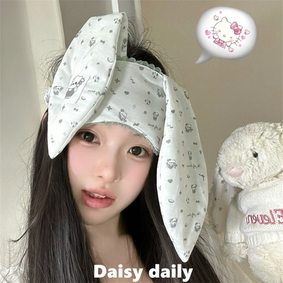 好可爱!甜妹少女感兔耳朵花边眼罩女ins风卡通二次元睡觉遮光睡眠