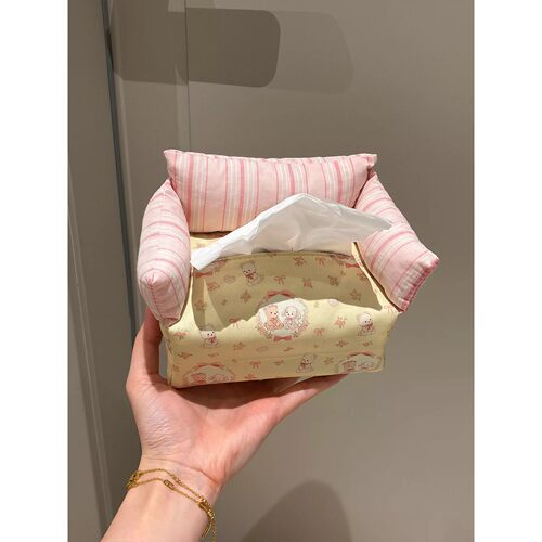 碎花小熊沙发纸巾盒家用客厅抽纸盒桌面餐巾纸盒创意可爱卫生纸盒
