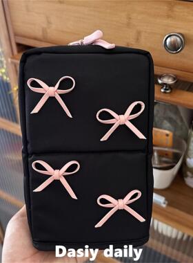 网红NZ同款化妆包韩国ins可爱蝴蝶结化妆刷收纳包大容量护肤品包