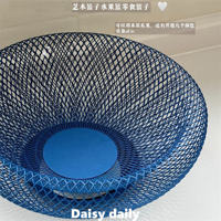 Creative ironwork Bird's Nest Klein fruit basket, mesh fruit plate, living room coffee table, household snack and dried fruit display plate thumbnail 2