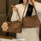 复古豹纹包包女款 手提单肩包日常百搭通勤包上班杂物小拎包腋下包