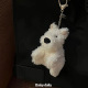 迷你白色西高地挂件11cm可爱挂件随身携带包包挂件钥匙扣情侣公仔