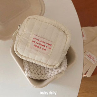 超可爱 mini迷你小化妆包随手包韩国ins旅行便携夹棉口红收纳包