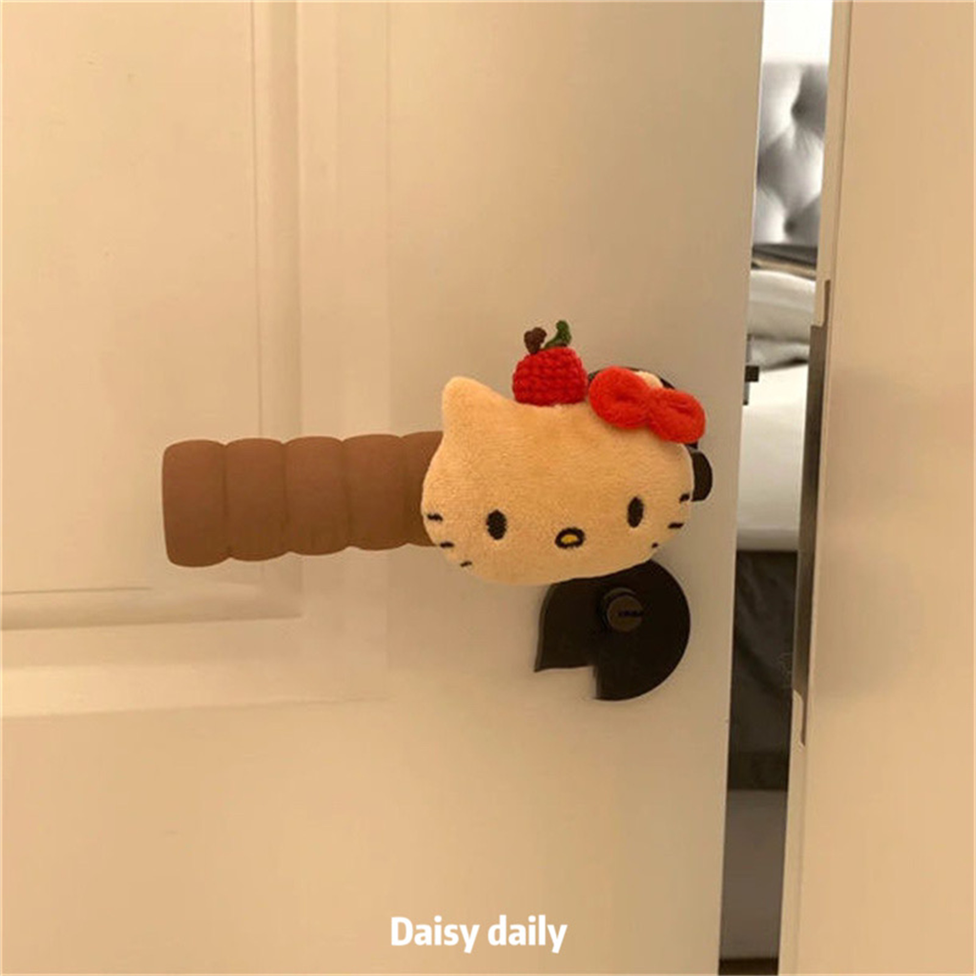 新年樱桃猫咪门把手护套