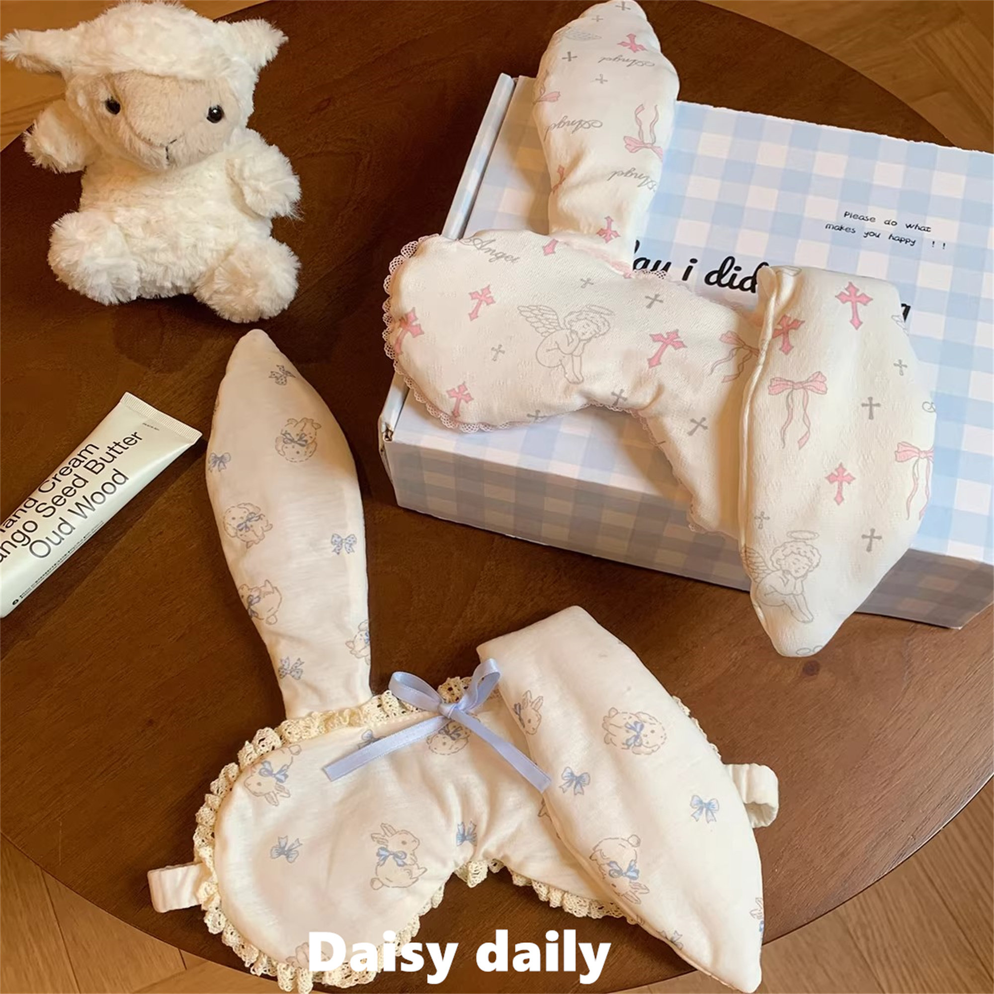 甜妹天菜！兔耳朵遮光眼罩睡眠专用可爱午休旅行飞机护眼罩女士,居家日用,眼罩,淘宝优惠券,粉丝福利购,淘宝优惠卷