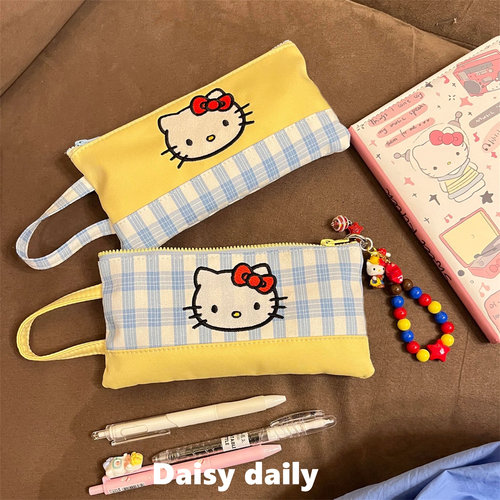 韩系可爱猫咪笔袋ins高颜值大容量学生卡通文具收纳袋便携铅笔盒