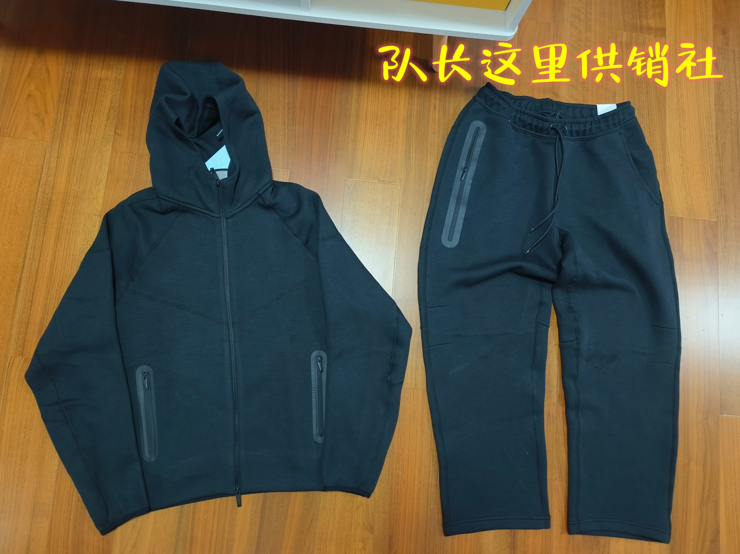thumbnail for Suit Cross-Border Sports Men and Women Spring and Autumn Air Layer Cotton Knitted Hooded Zipper Shirt Sports Casual Jacket and Sweatpants