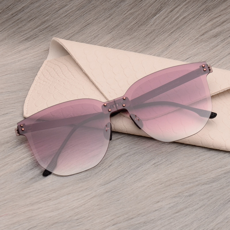 折叠墨镜女复古显脸小无框防紫外线太阳镜网红街拍潮流遮阳眼镜