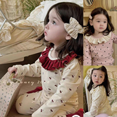 宝宝内衣套装 韩版 儿童睡衣家居服2024春秋纯棉秋衣秋裤 全棉