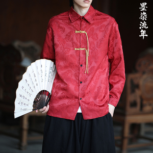 新中式2026秋 提花 新中式 风 盘扣 长袖衬衫A903*P70图片