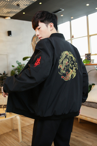 M08特价中国风2021春*龙刺绣爆款*大码夹克外套p60图片