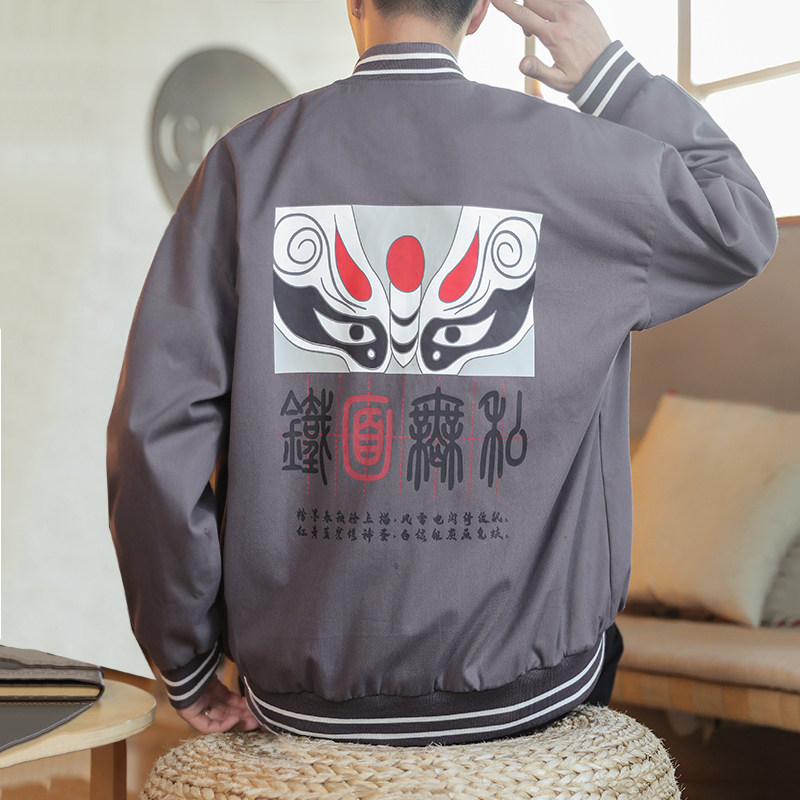 A1090大码风2021秋冬 印花款 棒球服夹克外套图片