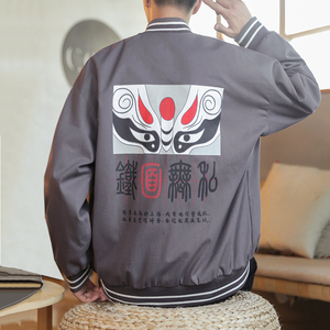 A1090大码风2021秋冬 印花款 棒球服夹克外套图片