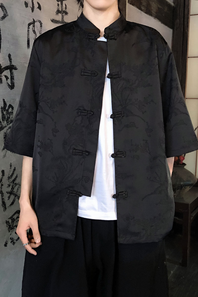 凤凰提花夏季新品2026风汉服短袖衬衫/衬衣A688-p65,男装T恤,钱塘7008(原4008)