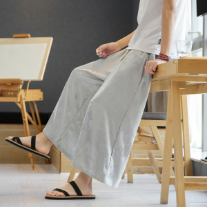 A4015中国2021龙花型 汉服古风 冰丝哈伦裤 八分裤p55图片