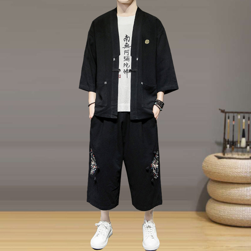 A730*初秋2021大码中国风 刺绣 开衫 汉服套装p100图片