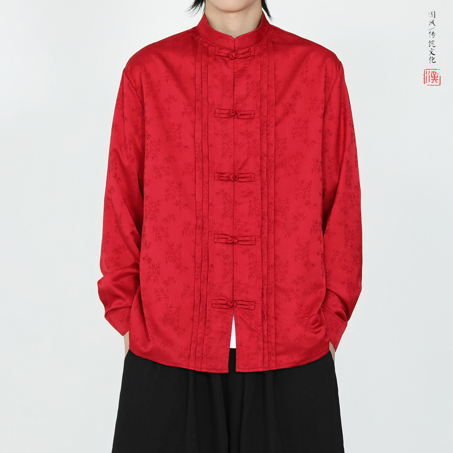 折叠款衬衫 2025秋  新中式 风 盘扣 长袖衬衫A5806*P68图片