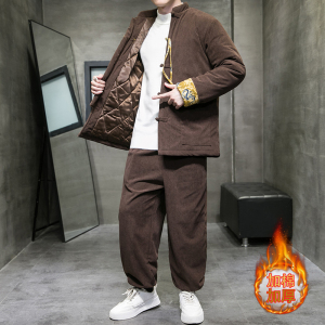 冬款2025 灯芯绒套装 唐装棉衣 加厚汉服棉袄外套套装A339-P198图片