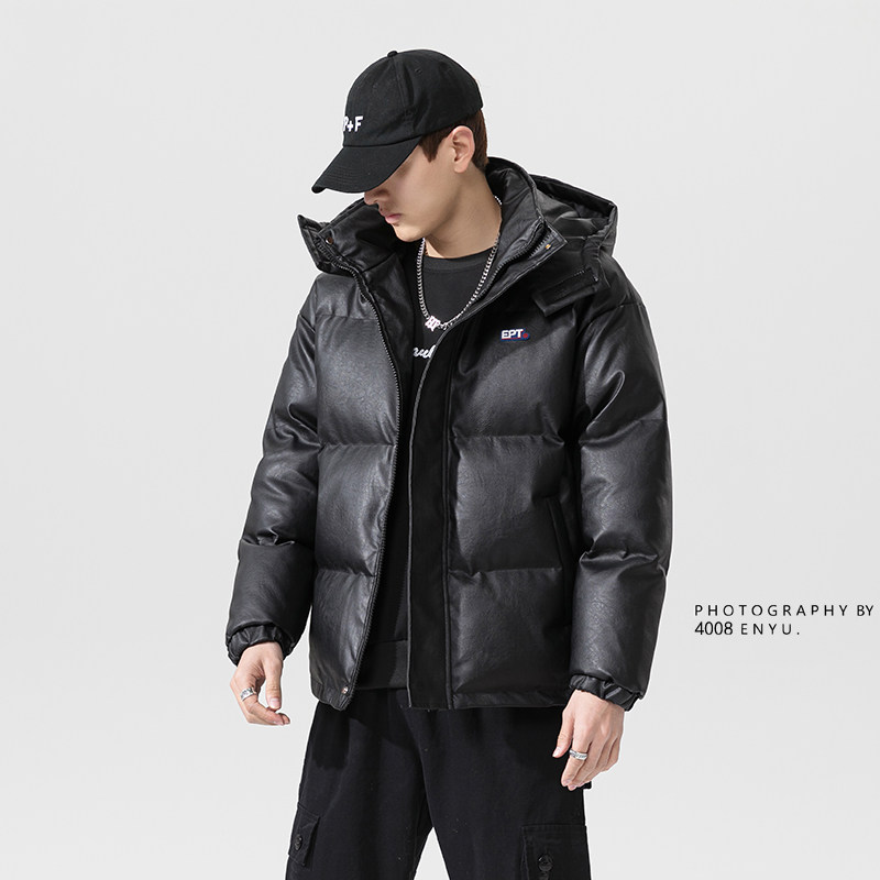 J200*冬装新品2021冬装连帽大码百搭皮衣棉衣外套,男装棉衣,钱塘7008(原4008)