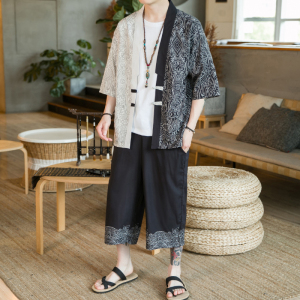 A3017*咖啡厅大码2021中国风数码 冰丝 开衫套装 汉服套装p90图片