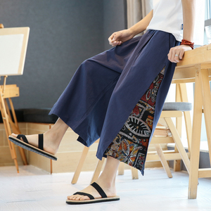 A4016中国风大码2021新品 汉服古风 大裤哈伦裤 九分裤p60图片