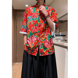 A8008*特批风夏2026东北大花短袖花衬衫/衬衣p25，男装T恤，钱塘7008(原4008)