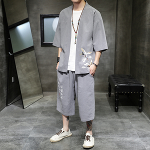 夏款男2026大码风 刺绣 开衫套装 汉服套装特价A1070-p80图片