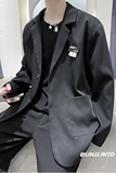 A6101*大码新品M-5XL港风西服宽松男士潮流帅气秋季上衣，男装西服，钱塘7008(原4008)