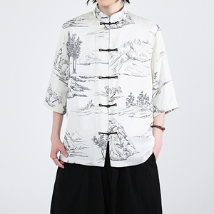 夏季新品2025 风 汉服短袖衬衫/衬衣A675-p65图片