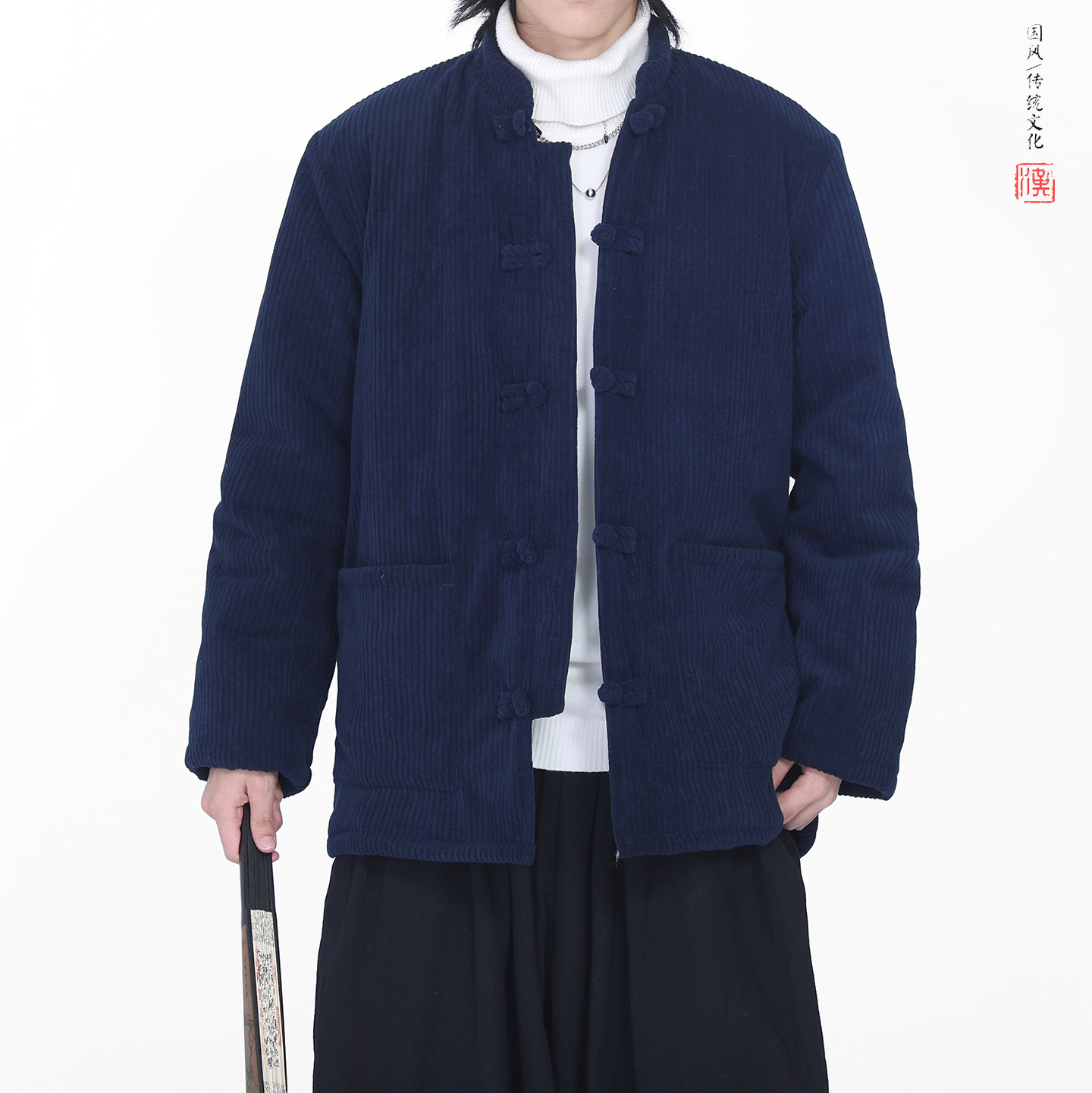 灯芯绒冬2025新中式盘扣外套 保暖唐装红棉衣外套A550-P148图片